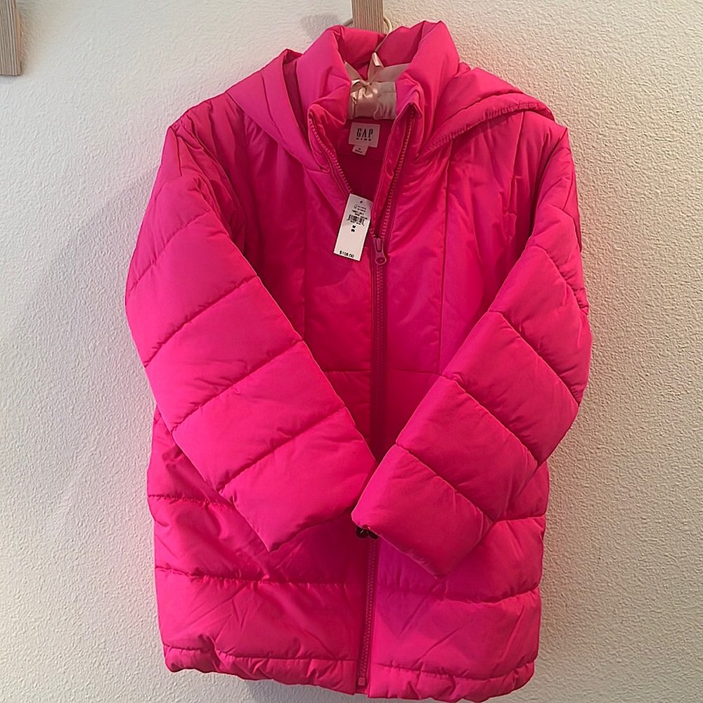 Gap kids hot pink puffer jacket NWT